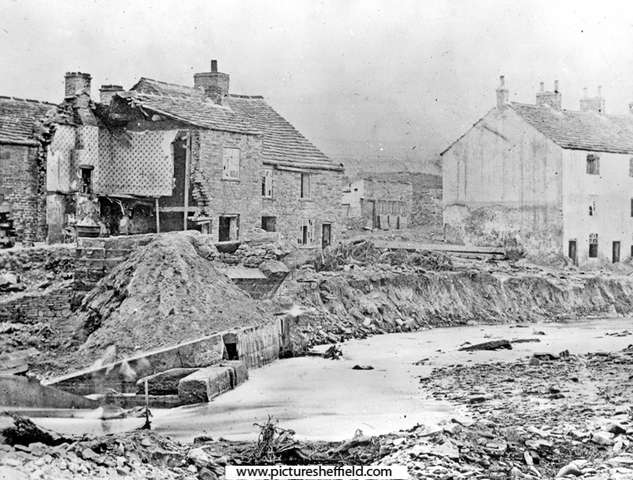 Walkey Lane and demolished Hill Bridge, Hillsborough